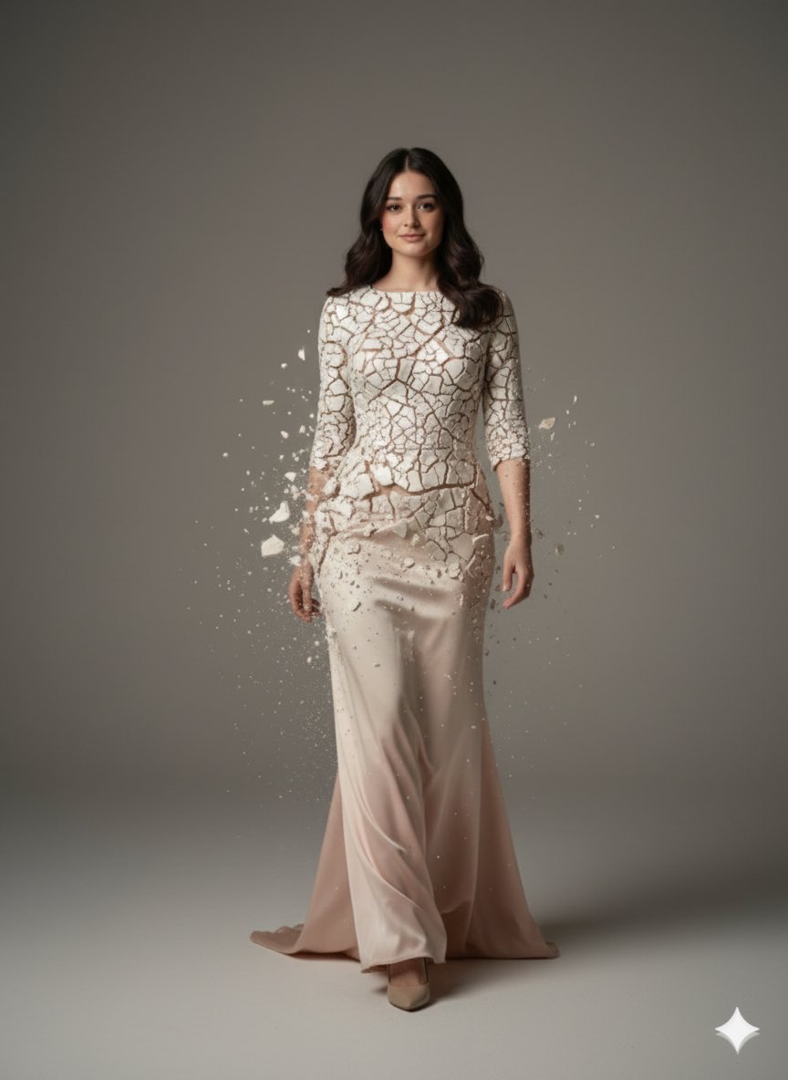 Broken Porcelain Weaving Dreams: The Elegant Transformation of Haute Couture Dresses